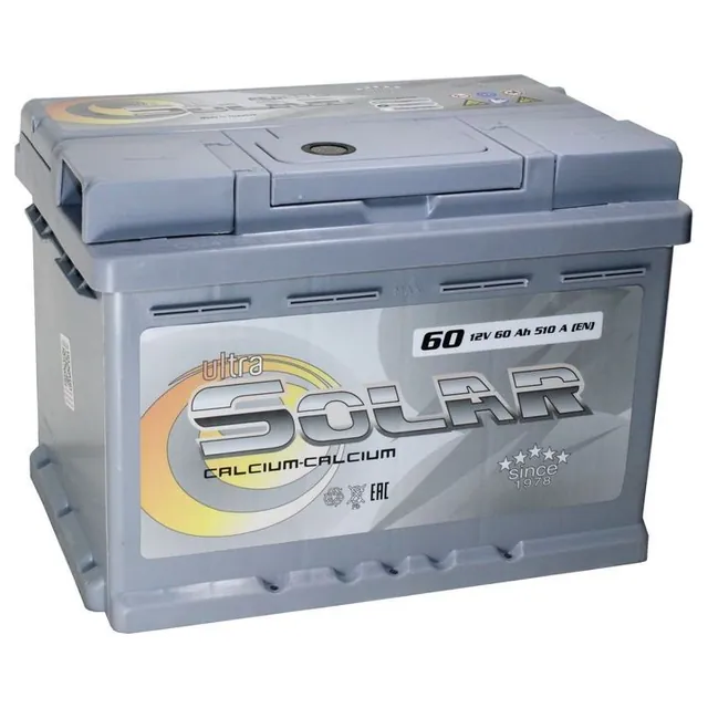Аккумулятор ULTRA SOLAR BLACK 60 Ач 540 А (EN), обратная полярность, LBN2