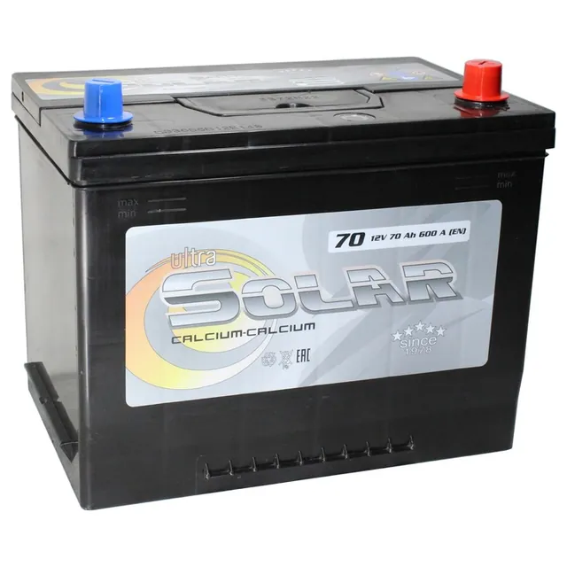 Аккумулятор ULTRA SOLAR BLACK ASIA 70 Ач 600 А (EN), обратная полярность, D26