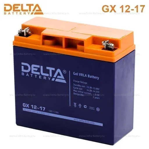 Аккумулятор Delta GX 17 Ач 225 А (EN), обратная полярность, 182x77x166