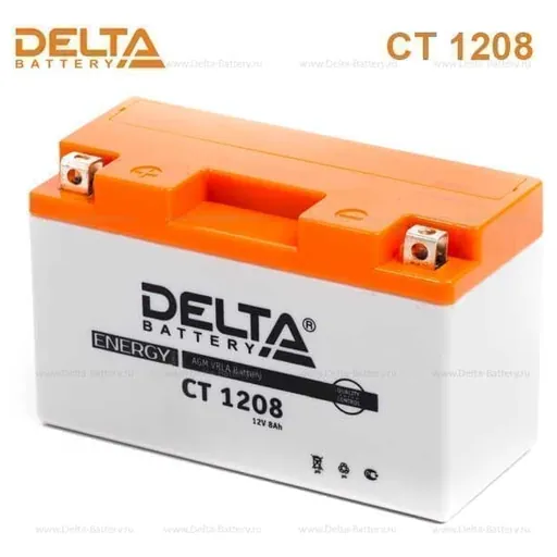 Аккумулятор DELTA YT7B-BS 8 Ач 110 А (EN), прямая полярность, YTX7L