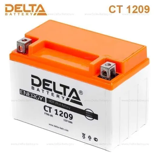 Аккумулятор DELTA CT 1209 9 Ач 135 А (EN), прямая полярность, YTX9