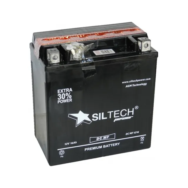 Аккумулятор SILTECH 16 Ач 250 А (EN), прямая полярность, YTX16