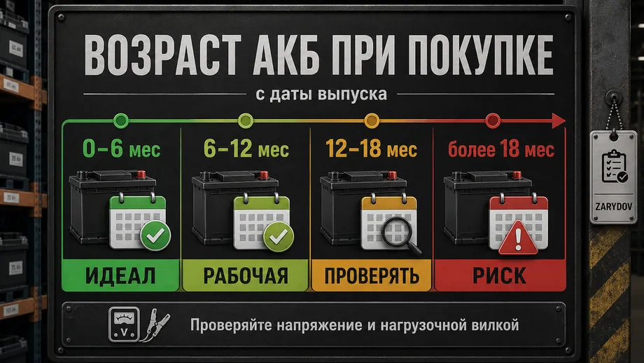Допустимый возраст аккумулятора при покупке